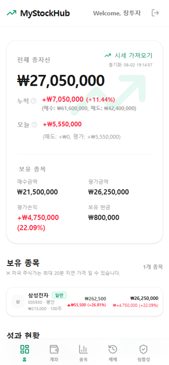 자산 한눈에 확인